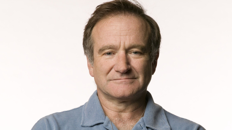 Robin Williams posing with white background