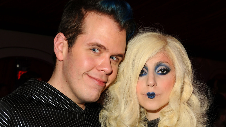 Perez Hilton Lady Gaga blue lipstick