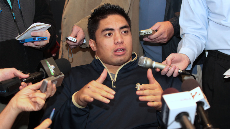 Manti Te'o being interviewed