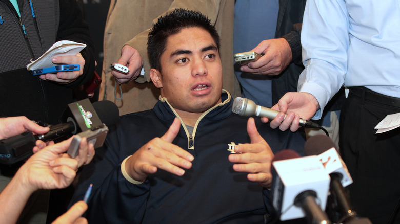 Manti Te'o being interviewed