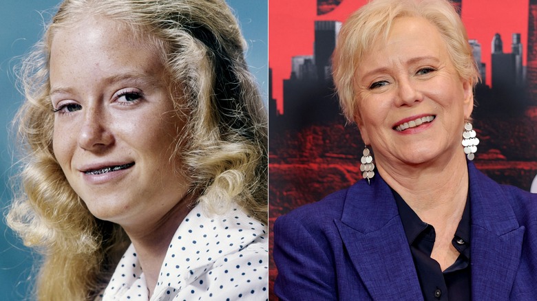 Eve Plumb circa 1972 and at Disney's "Daredevil: Born Again" New York Premiere in 2025