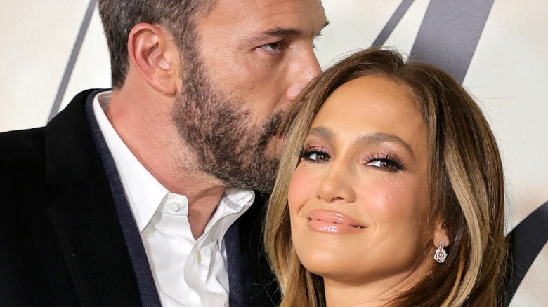 Ben Affleck and Jennifer Lopez smiling