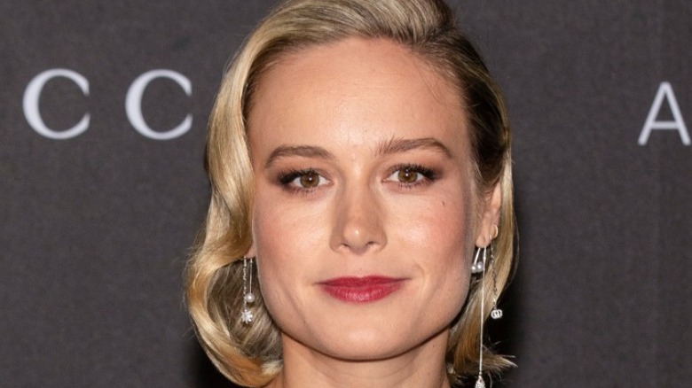 Brie Larson red lipstick