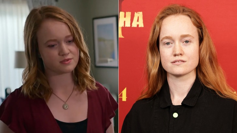 Split image of Liv Hewson on Santa Clarita Diet, left, and at the 2025 LA premiere of Ne Zha II, right
