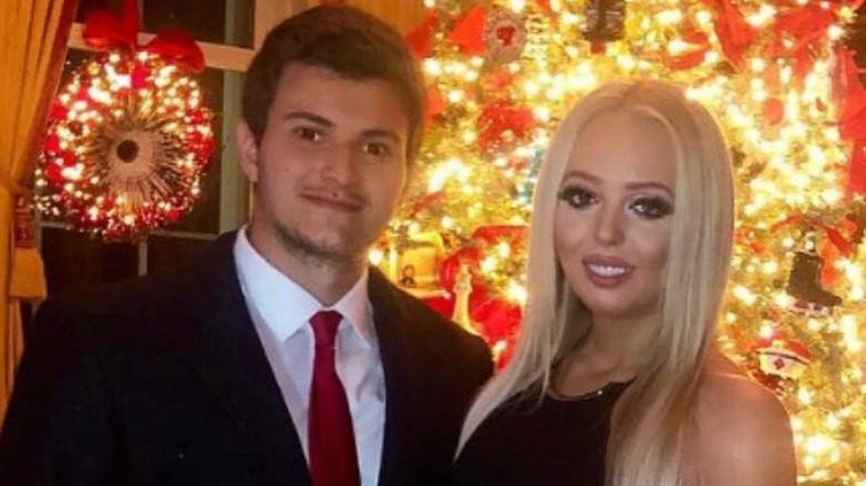 Tiffany Trump Michael Boulos posing