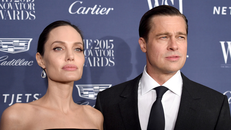 Angelina Jolie Pitt and Brad Pitt attend the WSJ. Magazine 2015 Innovator Awards