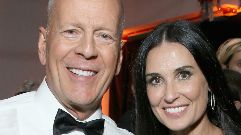 Bruce Willis and Demi Moore smiling