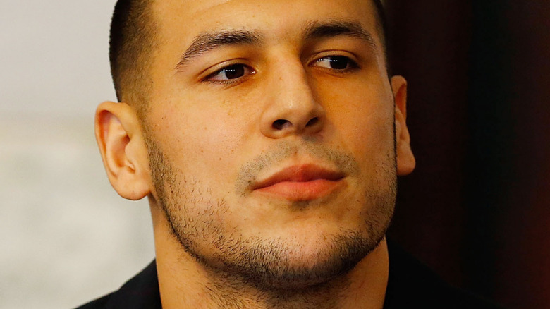 Aaron Hernandez frowning