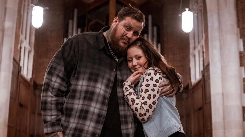 Jelly Roll and Bailee Ann on the set of their music video