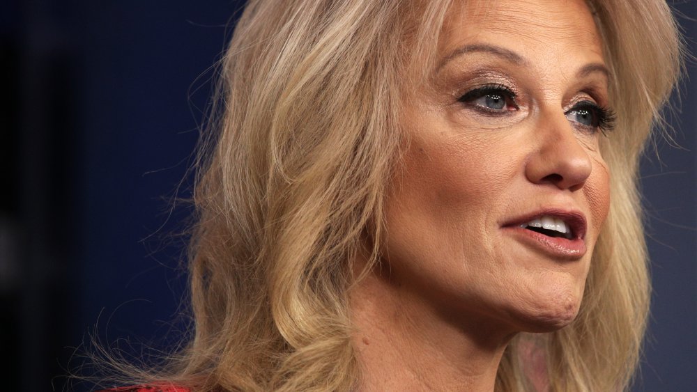 White House Senior Counselor Kellyanne Conway speaks during a news briefing at the James Brady Press Briefing Room of the White House