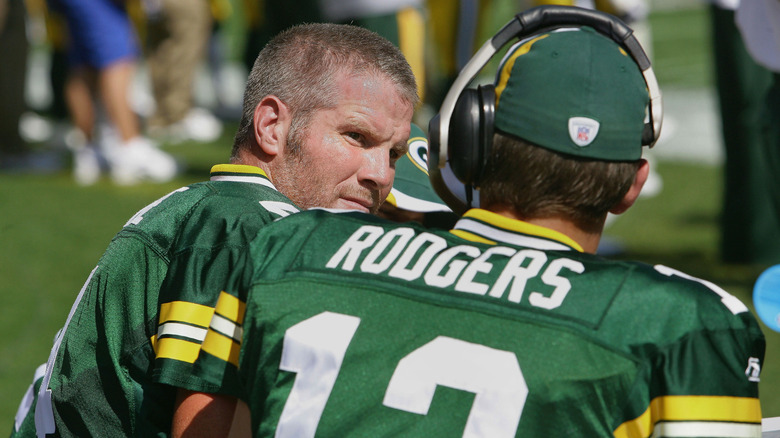 Brett Favre and Aaron Rodgers in 2006