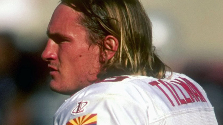 Pat Tillman long hair football uniform