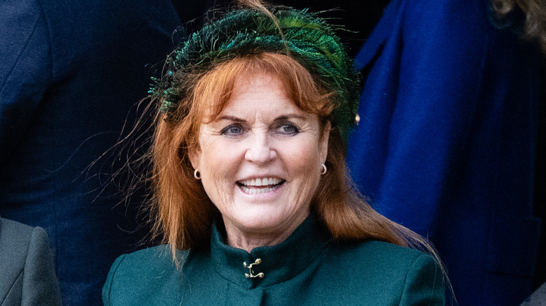 Sarah Ferguson wearing green