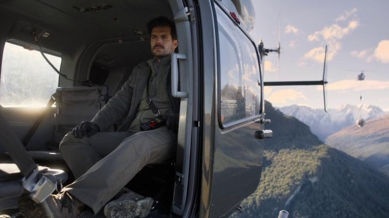 Henry Cavill in helicopter in Mission Impossible Fallout