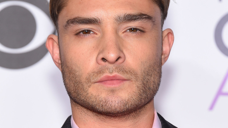 Ed Westwick with serious expression