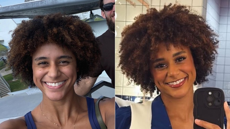 Split image of Parker Kilpatrick without, with makeup.