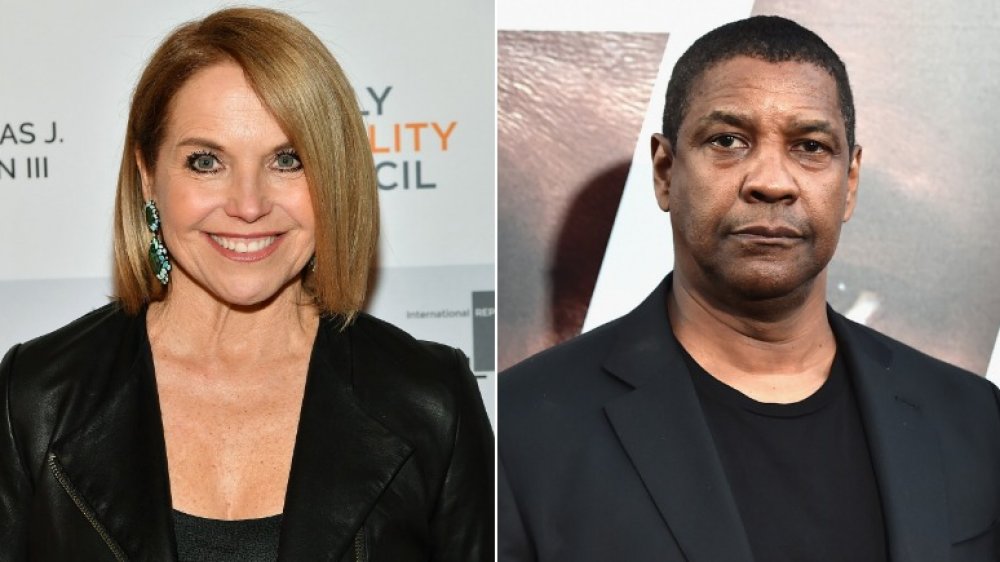 Katie Couric and Denzel Washington