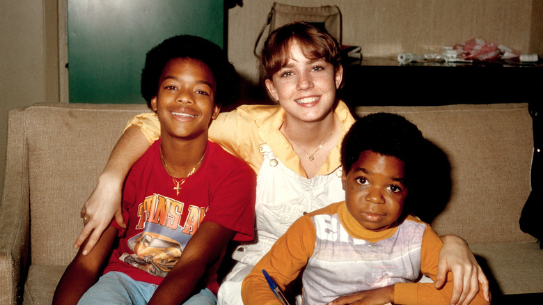 Todd Bridges, Dano Plato, and Gary Coleman on set of Diff'rent Strokes
