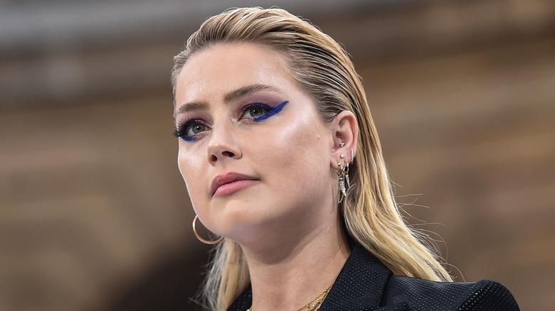 Amber Heard looking up