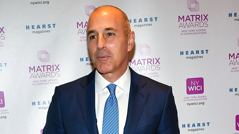 Matt Lauer on the red carpet of the 2017 Matrix Awards