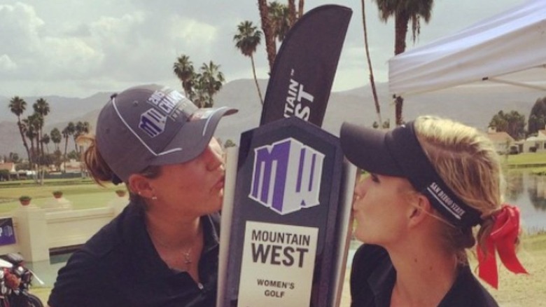 Paige Spiranac and a teammate