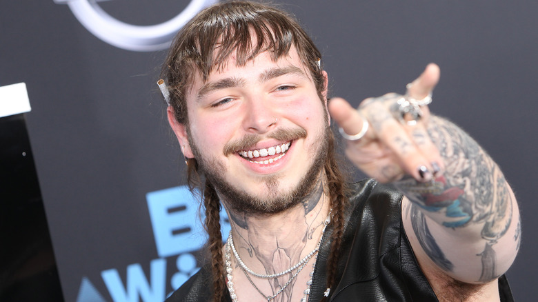 Post Malone posing for cameras