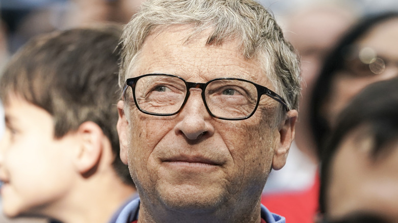 Bill Gates looks up