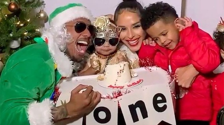 Nick Cannon and Brittany Bell with their children