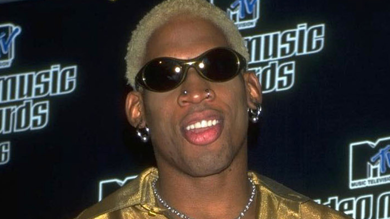 Dennis Rodman wearing sunglasses at the MTV Music Awards