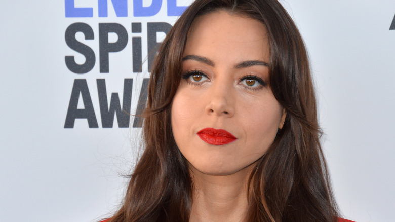 Aubrey Plaza in red