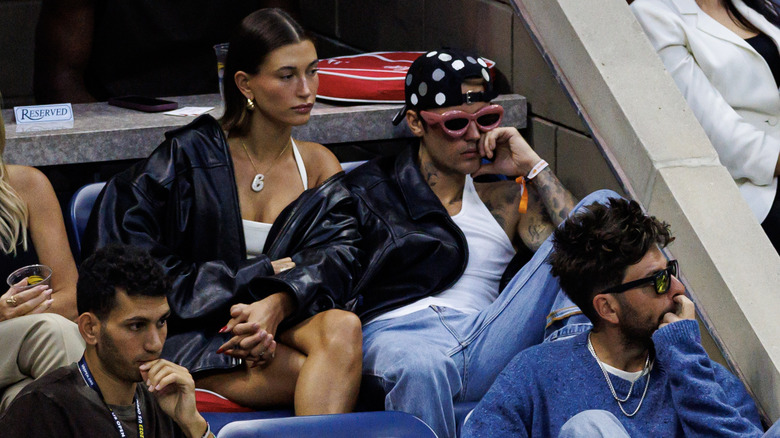 Hailey and Justin Bieber holding hands