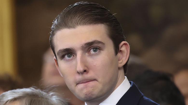 Barron Trump attending inauguration ceremonies in the U.S. Capitol Rotunda