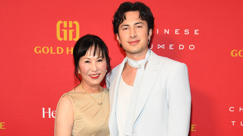Hudson Williams and his mother Sunny Williams at a Lunar New Year red carpet event