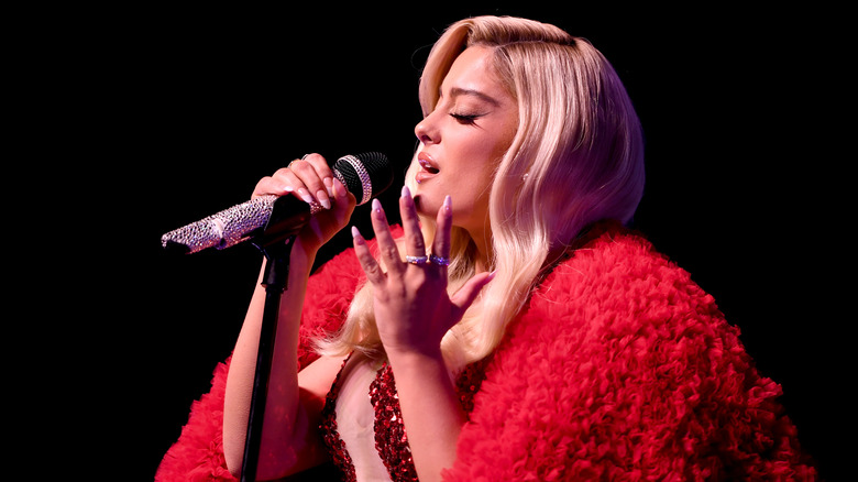 Bebe Rexha performing in November 2021