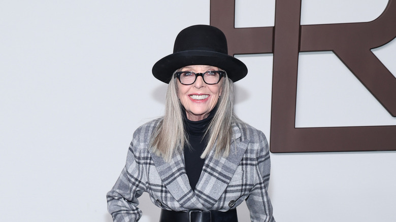 Diane Keaton attending the Ralph Lauren fashion show during New York Fashion Week