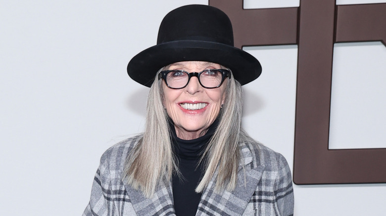 Diane Keaton attending the Ralph Lauren fashion show during New York Fashion Week