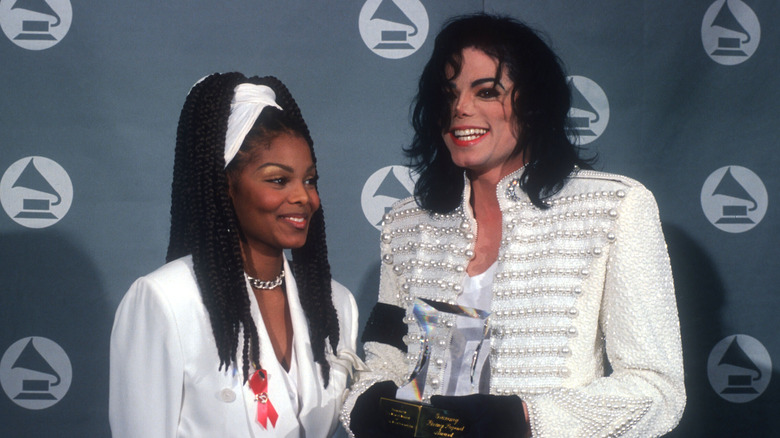 Janet and Michael Jackson in white