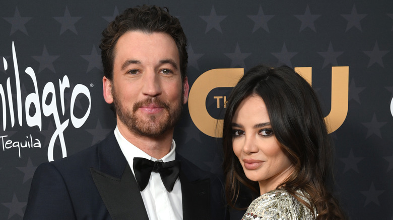 Miles Teller and Keleigh Sperry smiling