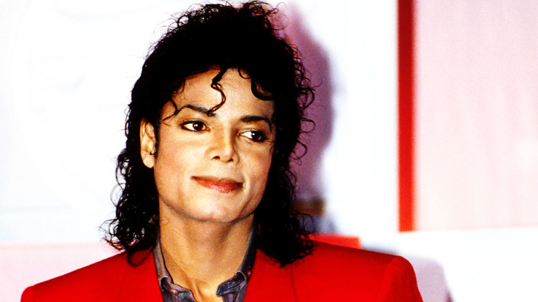 Up-close shot of Michael Jackson.