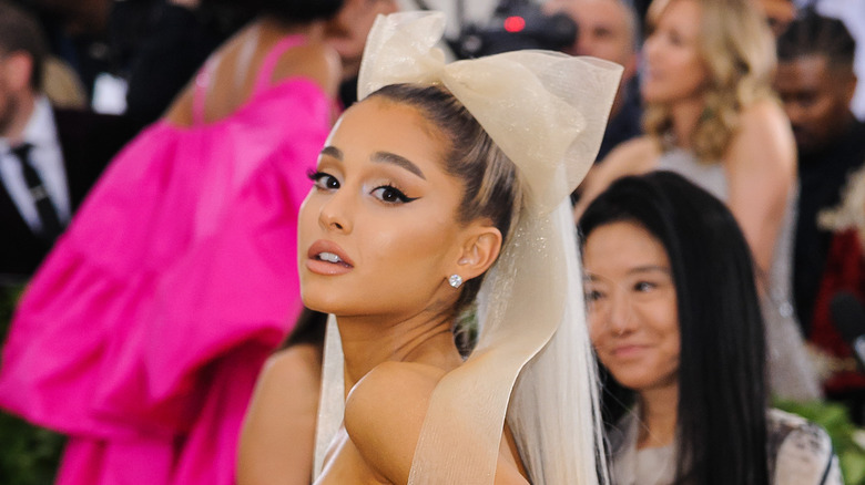 Ariana Grande posing at Met Gala 