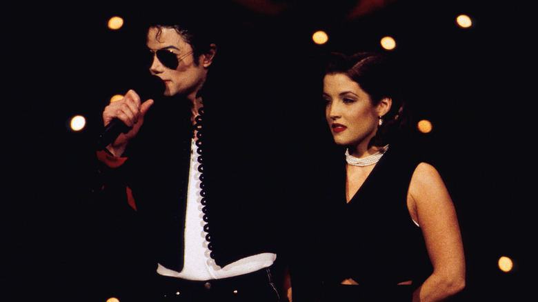 Michael Jackson and Lisa Marie Presley onstage