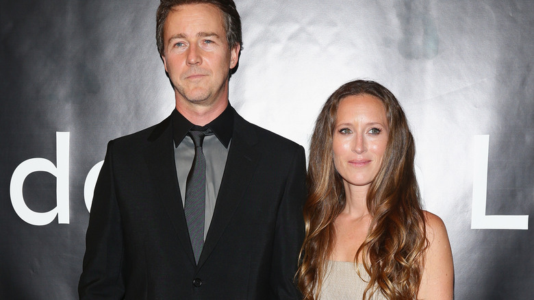 Edward Norton and Shauna Robertson posing