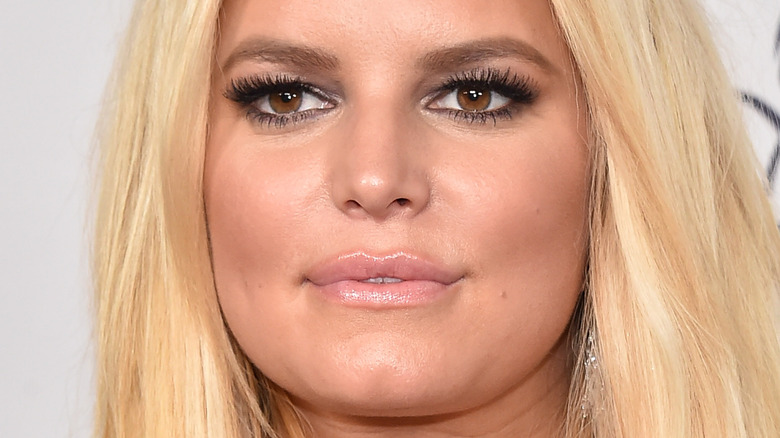 Jessica Simpson poses with hair down