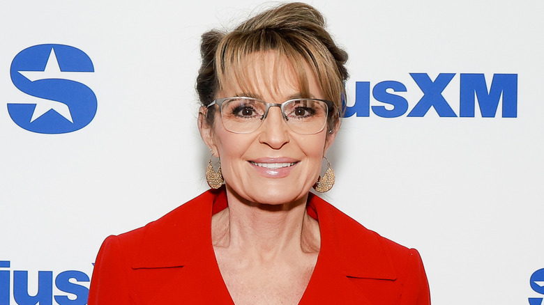 Sarah Palin posing on the red carpet.