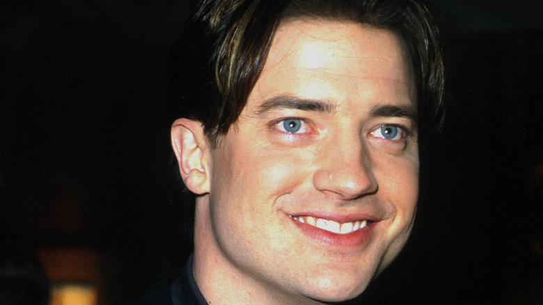 young Brendan Fraser smiling in vintage photo