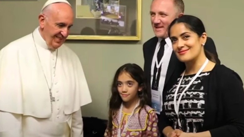 Pope Francis, Salma Hayek and family