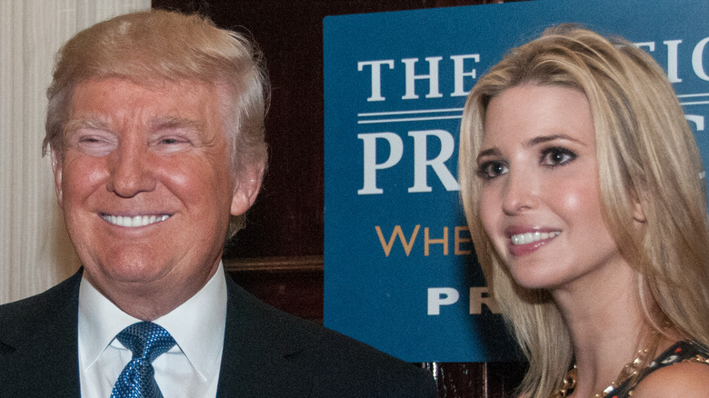 Donald Trump grinning Ivanka Trump smiling