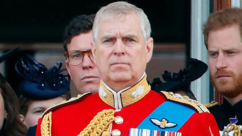 Andrew Windsor in red military outfit in 2019