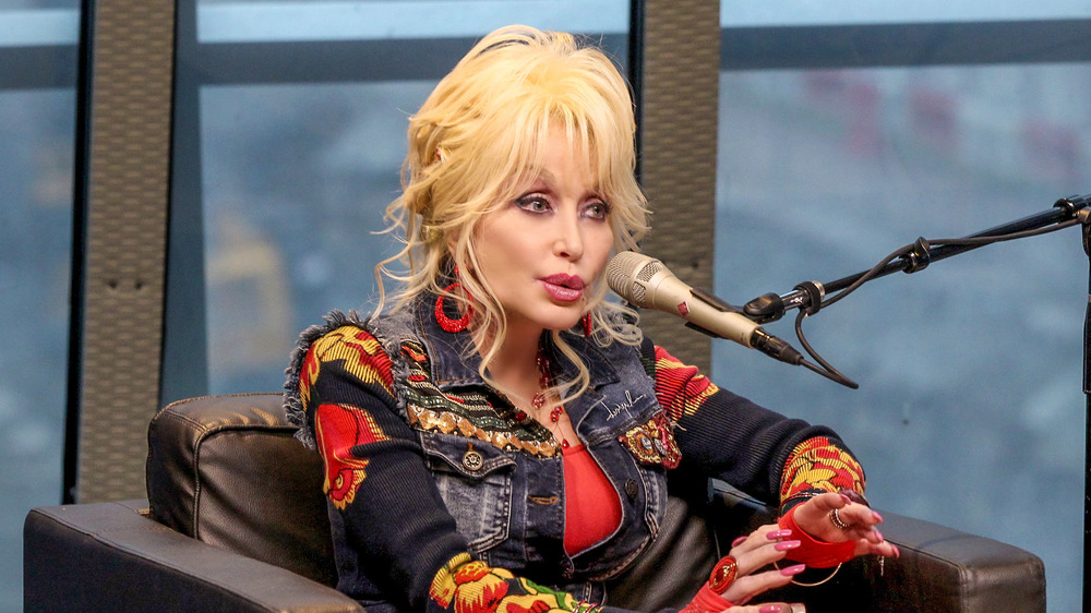 Dolly Parton being interviewed