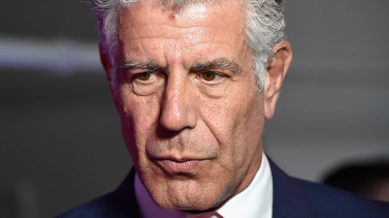 Anthony Bourdain looking sad
